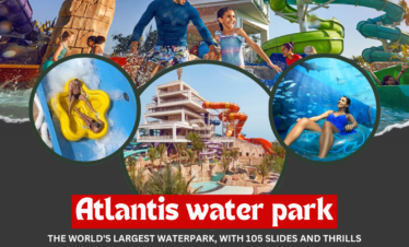 أطفال يستمتعون بالألعاب المائية في أكوافنتشر دبي