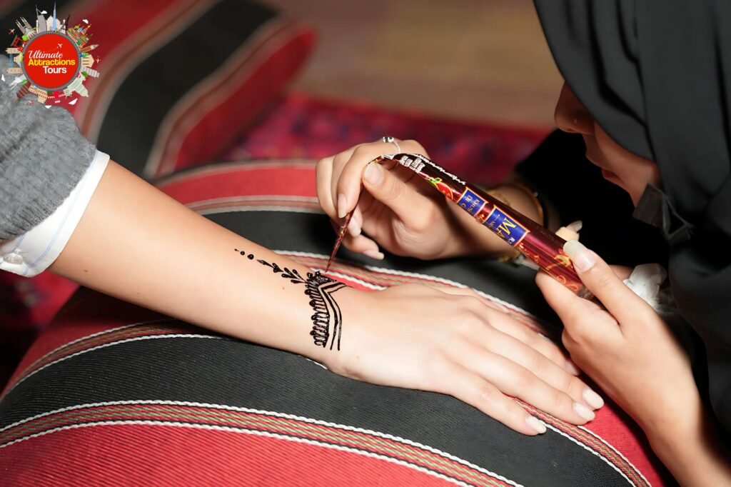 premium desert safari dubai henna tattoo experience for ladies
