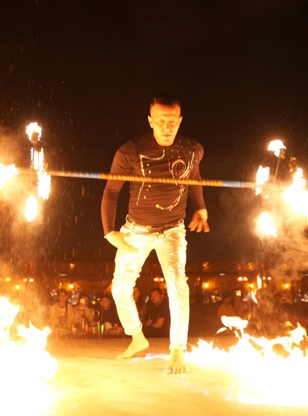 premium desert safari dubai fire show night performance on stage