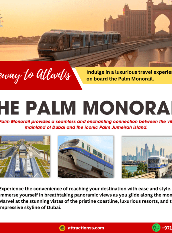 مناظر خلابة لجزيرة النخلة أثناء رحلة مونوريل دبي.